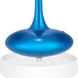 Hautech Kinetic Electric Spinning Top with Glass Base \u2013 6+ Hour Infinite Spin | LED Light Show Desktop Sculpture for Focus, Calm & Creativity \u2013 Futuristic Desk Gadget Gift (Royal Blue)